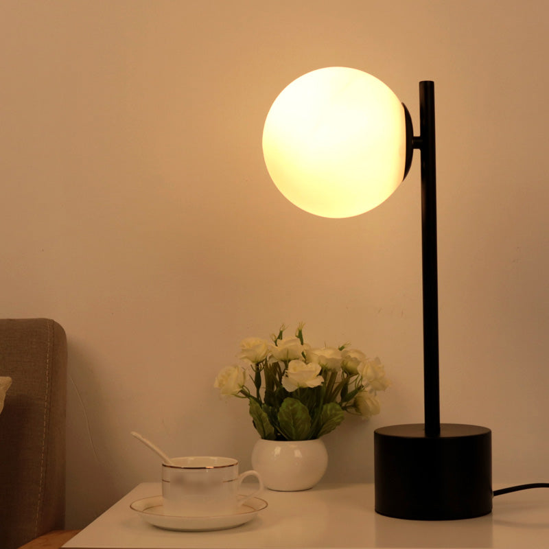 Modern Style Spherical Night Table Lamp Glass One Light Table Light