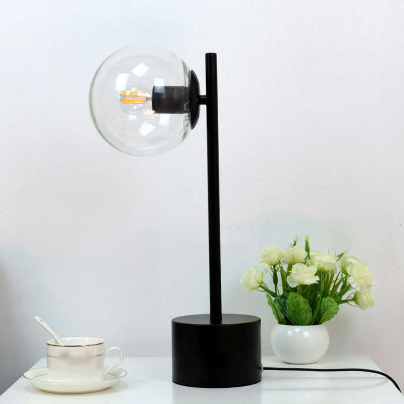 Modern Style Spherical Night Table Lamp Glass One Light Table Light