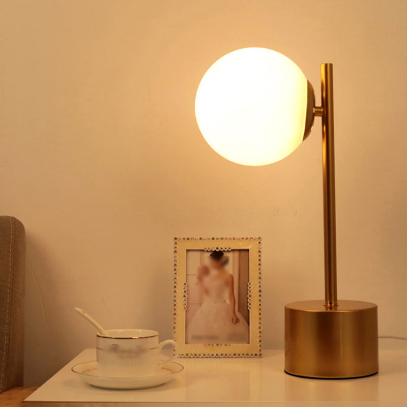 Modern Style Spherical Night Table Lamp Glass One Light Table Light