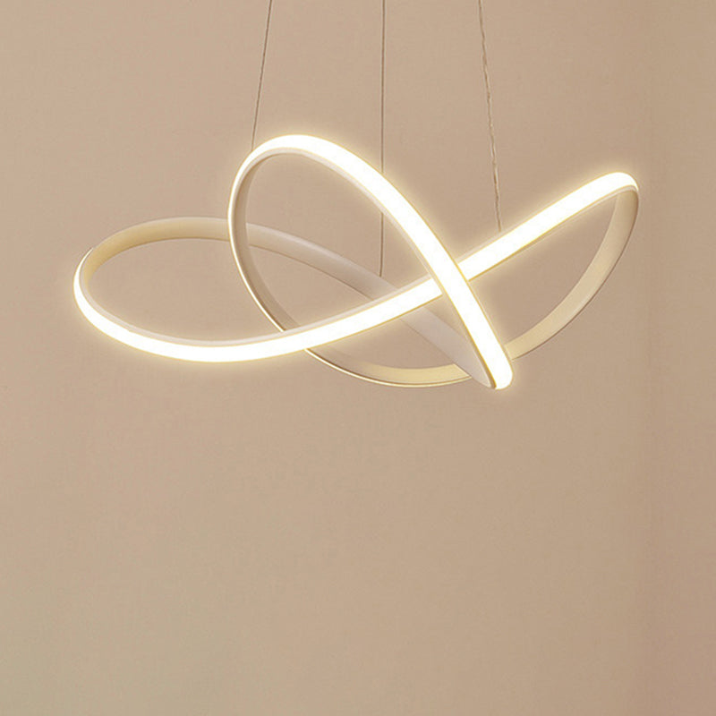 Silicone Linear LED Hanging Lamp in Modern Simplicity Lacquered Aluminium Chandelier for Dining Room