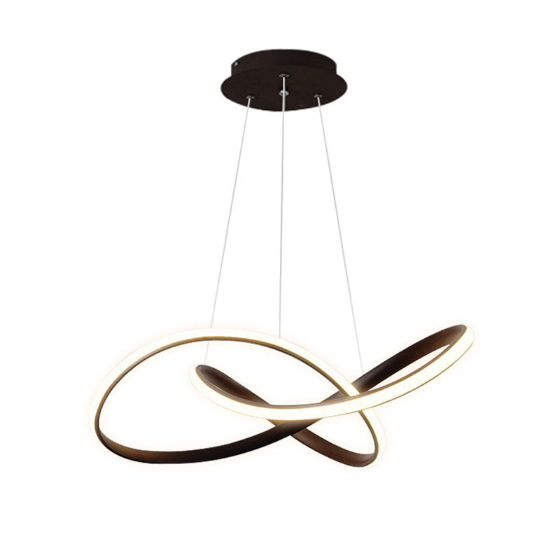 Silicone Linear LED Hanging Lamp in Modern Simplicity Lacquered Aluminium Chandelier for Dining Room