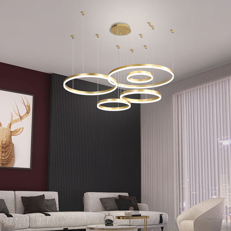 Modern Wrought Iron Hanging Ceiling Lights Tiered Pendant Chandelier for Living Room