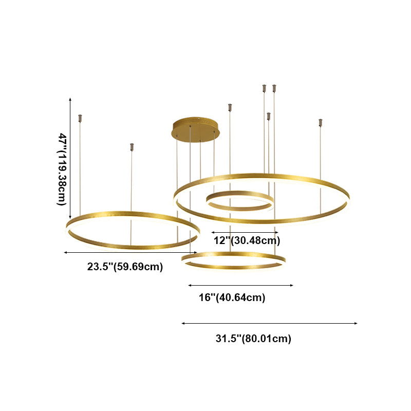 Modern Wrought Iron Hanging Ceiling Lights Tiered Pendant Chandelier for Living Room