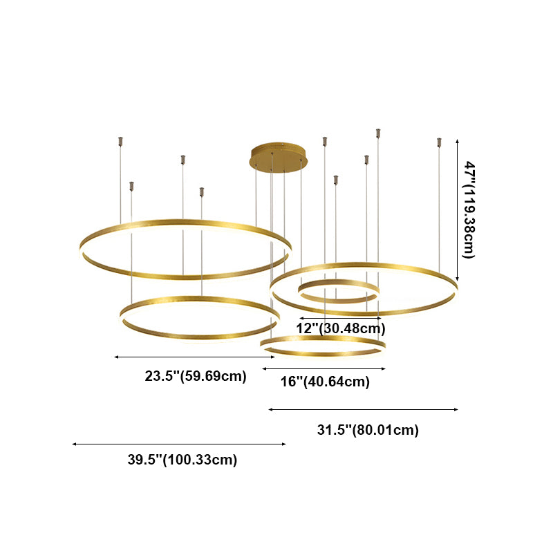 Modern Wrought Iron Hanging Ceiling Lights Tiered Pendant Chandelier for Living Room