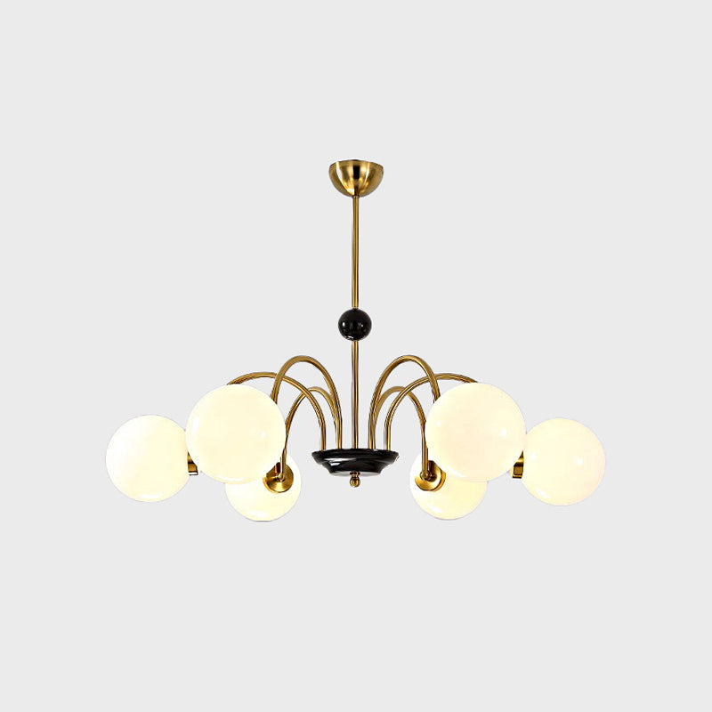 American Style Chandelier White Glass Pendant Lighting Fixtures for Dining Room