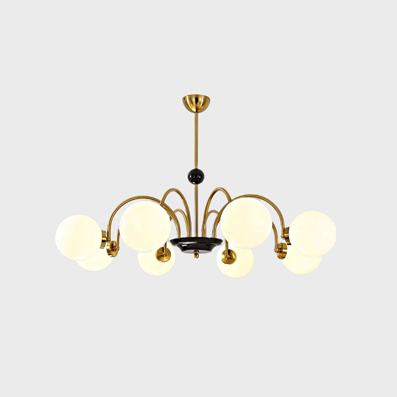 American Style Chandelier White Glass Pendant Lighting Fixtures for Dining Room