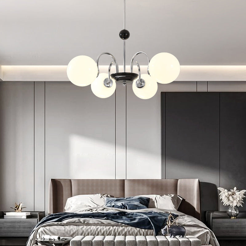 American Style Chandelier White Glass Pendant Lighting Fixtures for Dining Room