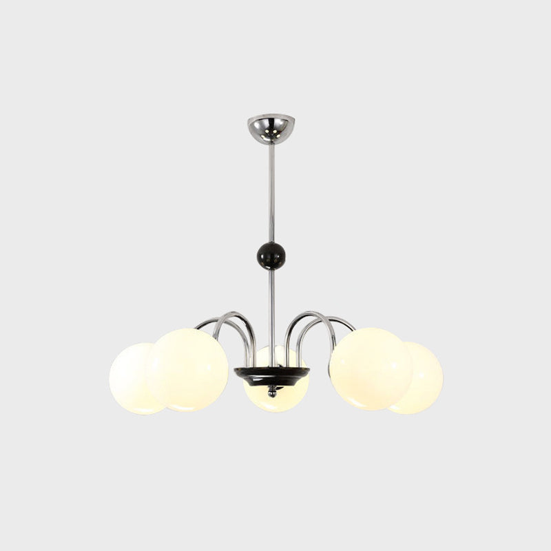 American Style Chandelier White Glass Pendant Lighting Fixtures for Dining Room