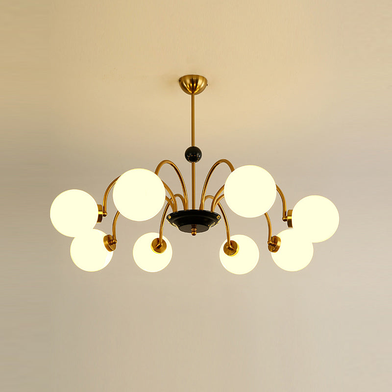 American Style Chandelier White Glass Pendant Lighting Fixtures for Dining Room