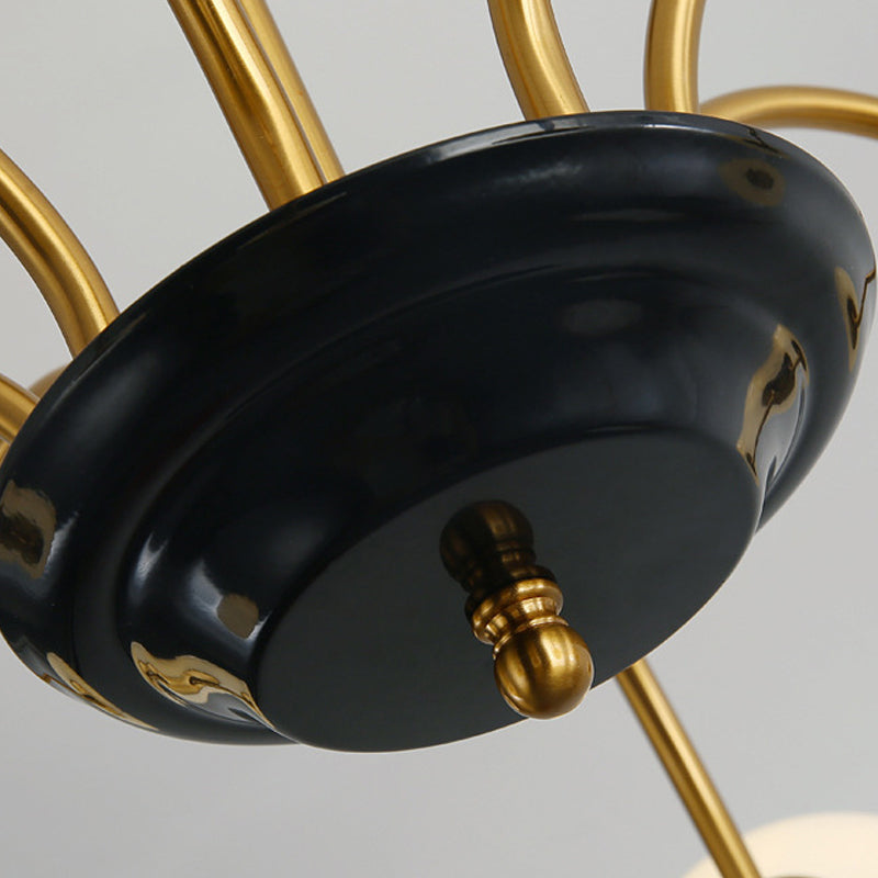 American Style Chandelier White Glass Pendant Lighting Fixtures for Dining Room