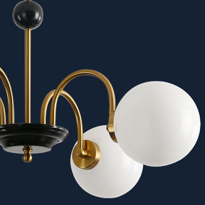 American Style Chandelier White Glass Pendant Lighting Fixtures for Dining Room