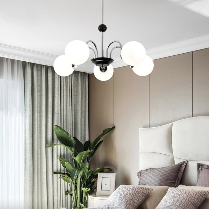 American Style Chandelier White Glass Pendant Lighting Fixtures for Dining Room