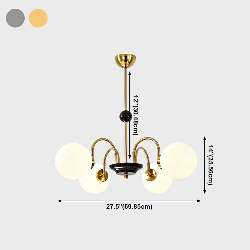American Style Chandelier White Glass Pendant Lighting Fixtures for Dining Room