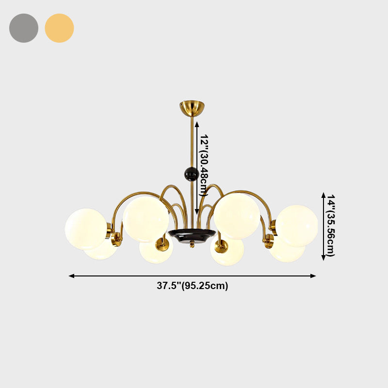 American Style Chandelier White Glass Pendant Lighting Fixtures for Dining Room