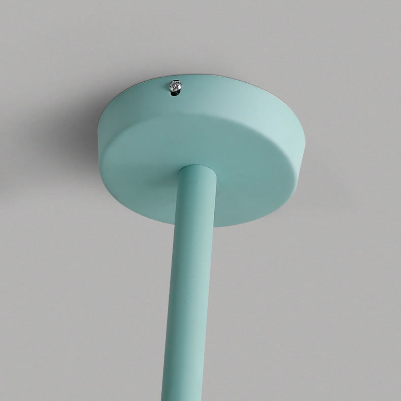 Nordic Wood Macron Chandelier Metal Lampshade Pendant Lighting Fixtures for Bedroom