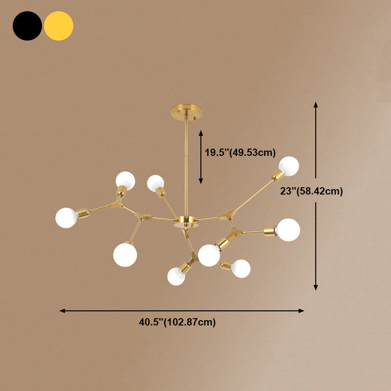 Luz de lámpara de metal ligera colgante posmoderna de la bombilla desnuda para el comedor