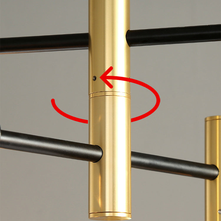 Accesorios de iluminación de lámpara posmoderna de vidrio lámpara de araña colgante negra y dorada