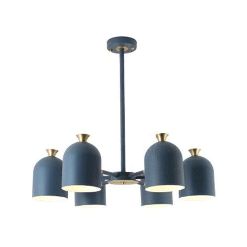 Simple Macron Chandelier Metal Multi Head Pendant Lighting Fixtures for Bedroom