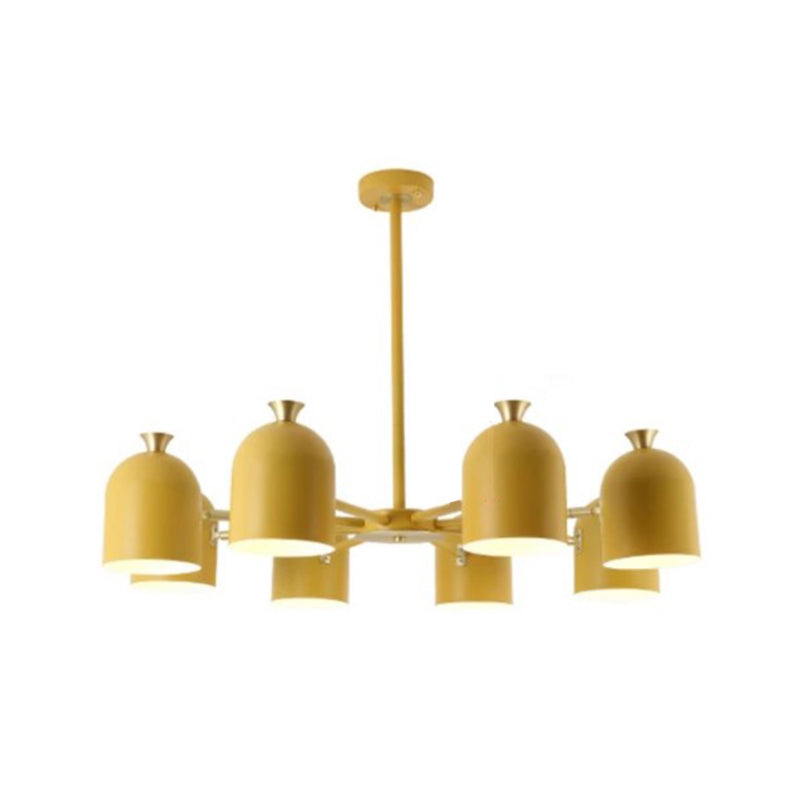 Simple Macron Chandelier Metal Multi Head Pendant Lighting Fixtures for Bedroom