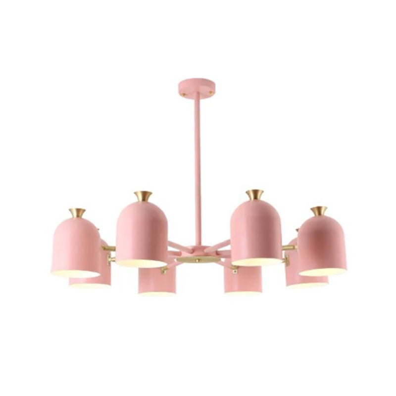 Simple Macron Chandelier Metal Multi Head Pendant Lighting Fixtures for Bedroom