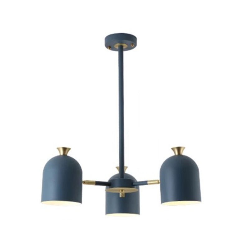 Simple Macron Chandelier Metal Multi Head Pendant Lighting Fixtures for Bedroom