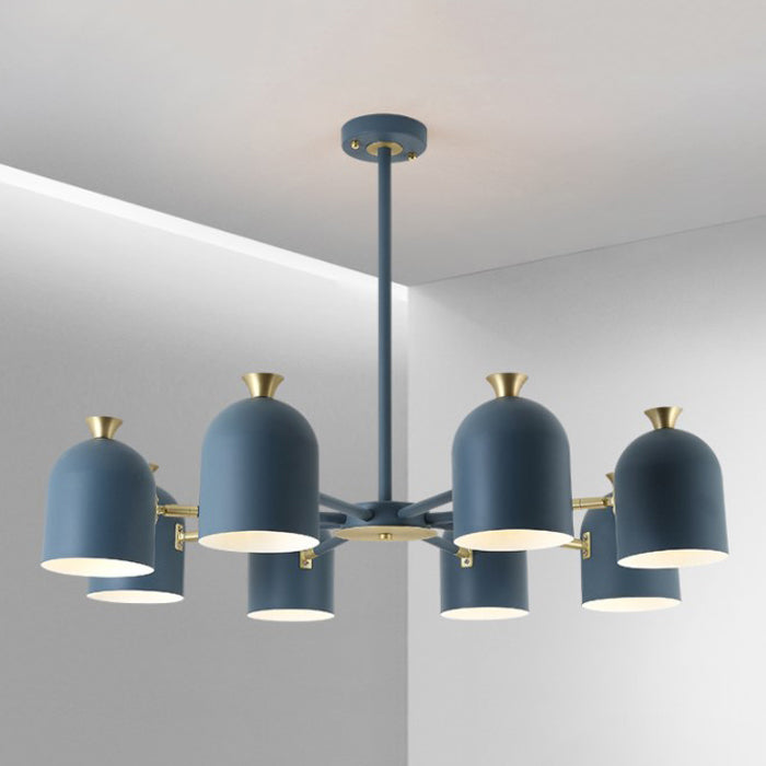 Simple Macron Chandelier Metal Multi Head Pendant Lighting Fixtures for Bedroom