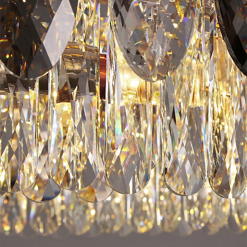 Contemporary Style Geometry Pendant Chandeliers Crystal Chandelier Lights in Grey