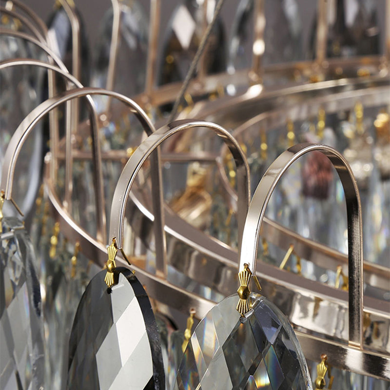 Contemporary Style Geometry Pendant Chandeliers Crystal Chandelier Lights in Grey