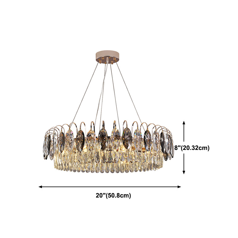 Contemporary Style Geometry Pendant Chandeliers Crystal Chandelier Lights in Grey