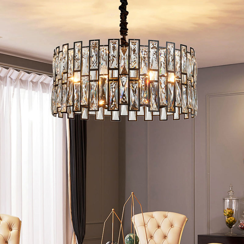 Geometria in stile contemporaneo lampadario a pendente lampadario cristallino luci in nero
