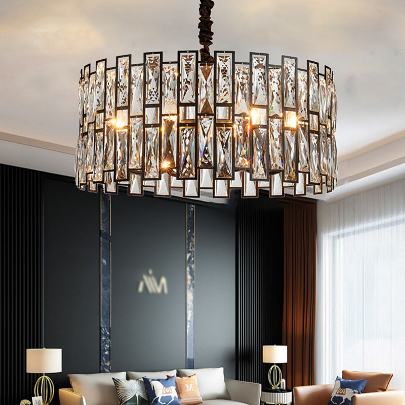 Contemporary Style Geometry Pendant Chandeliers Crystal Chandelier Lights in Black