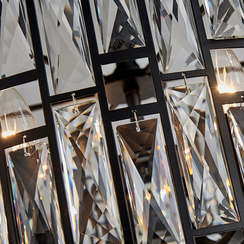 Contemporary Style Geometry Pendant Chandeliers Crystal Chandelier Lights in Black