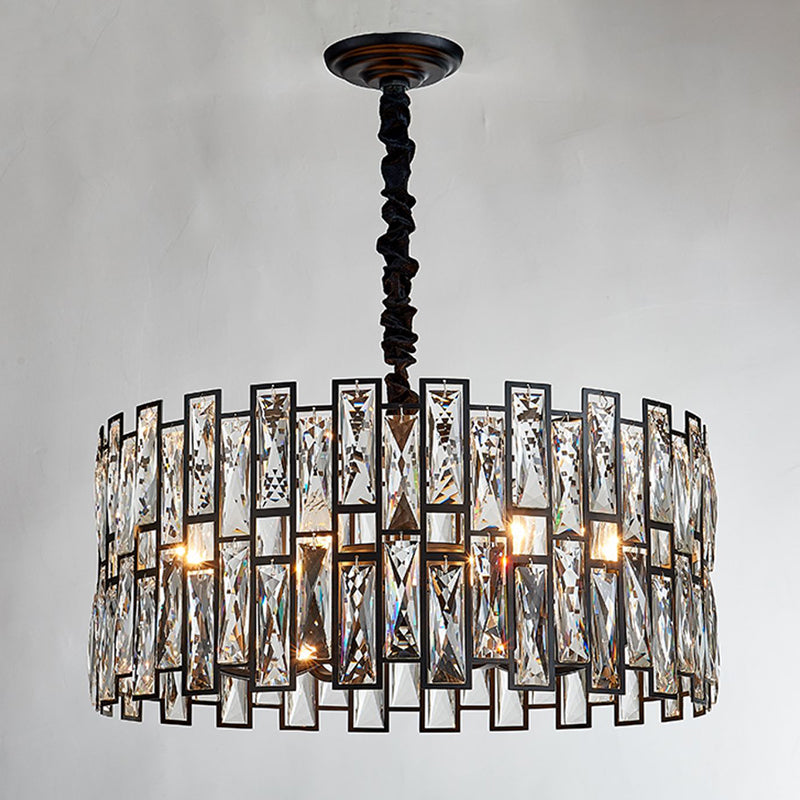 Geometria in stile contemporaneo lampadario a pendente lampadario cristallino luci in nero