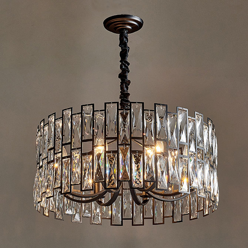 Contemporary Style Geometry Pendant Chandeliers Crystal Chandelier Lights in Black