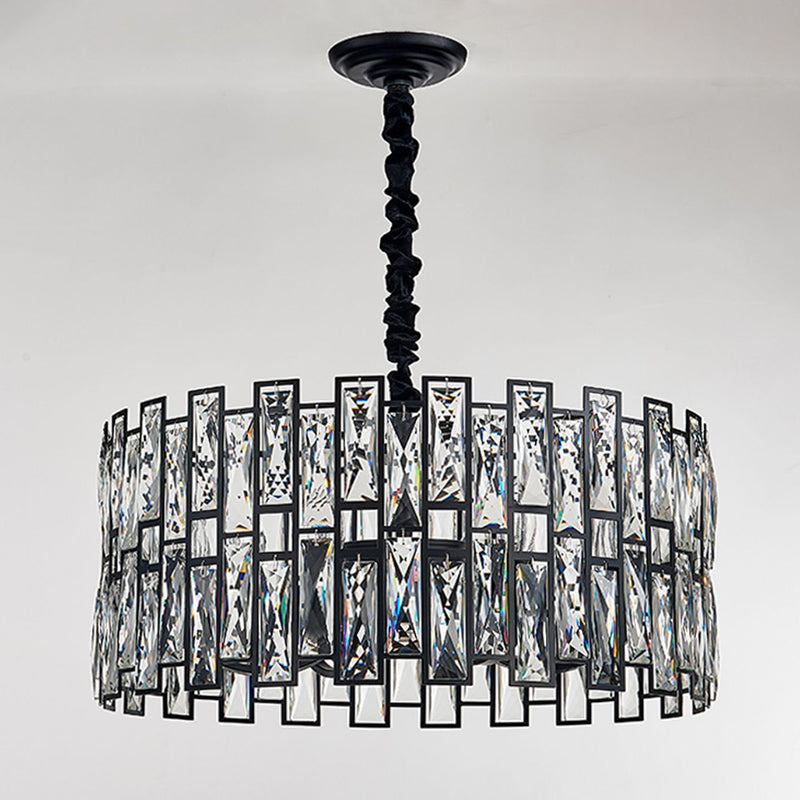 Geometria in stile contemporaneo lampadario a pendente lampadario cristallino luci in nero