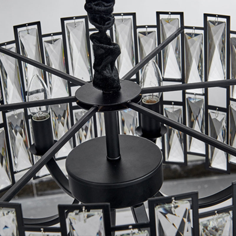 Geometria in stile contemporaneo lampadario a pendente lampadario cristallino luci in nero