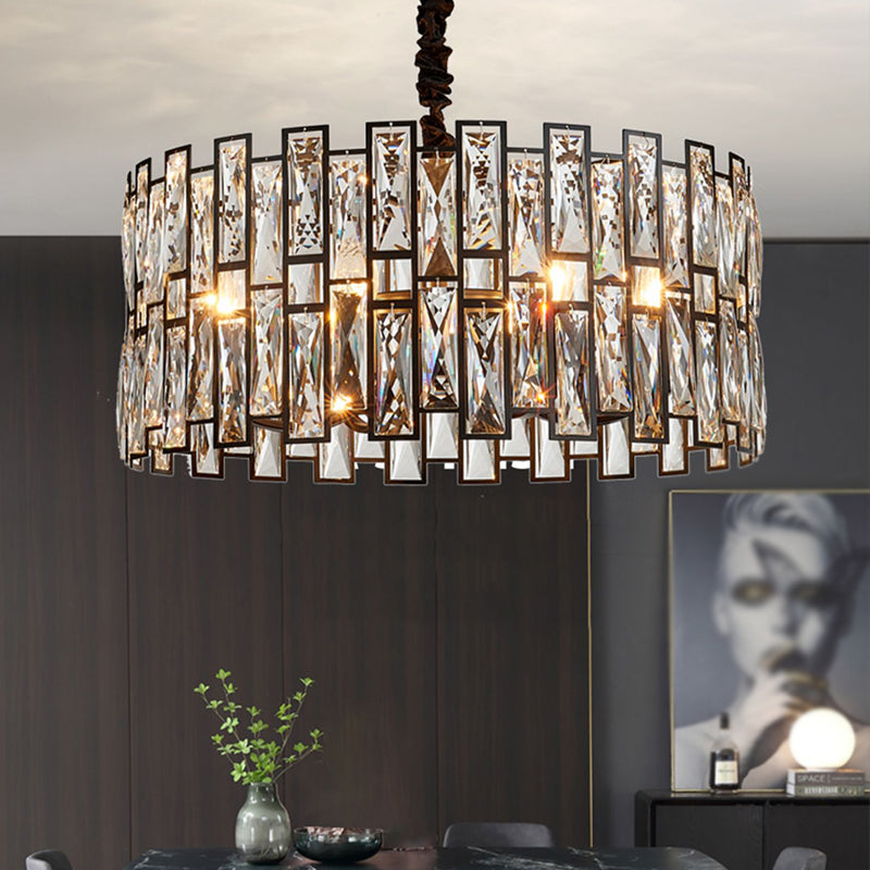 Geometria in stile contemporaneo lampadario a pendente lampadario cristallino luci in nero
