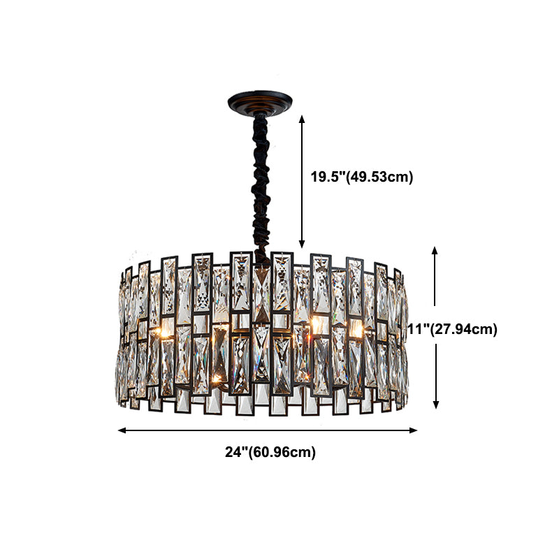 Contemporary Style Geometry Pendant Chandeliers Crystal Chandelier Lights in Black
