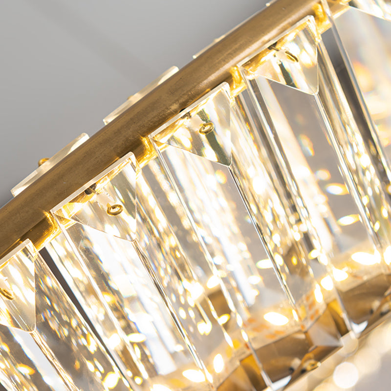 Contemporary Style Round Pendant Chandelier Crystal 1 Light Chandelier Light in Gold