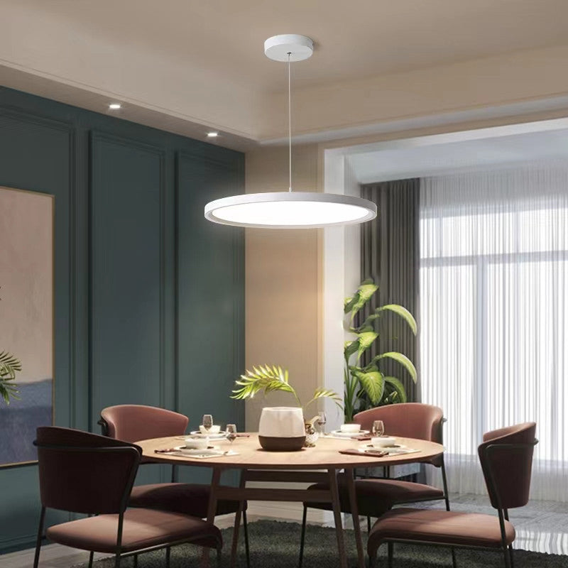 1 Light Round Suspension Pendant Modern Style Metal Down Lighting