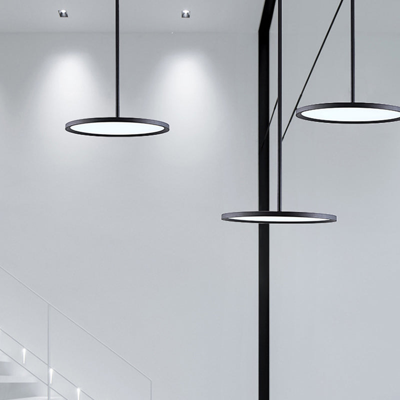 1 Light Round Suspension Pendant Modern Style Metal Down Lighting