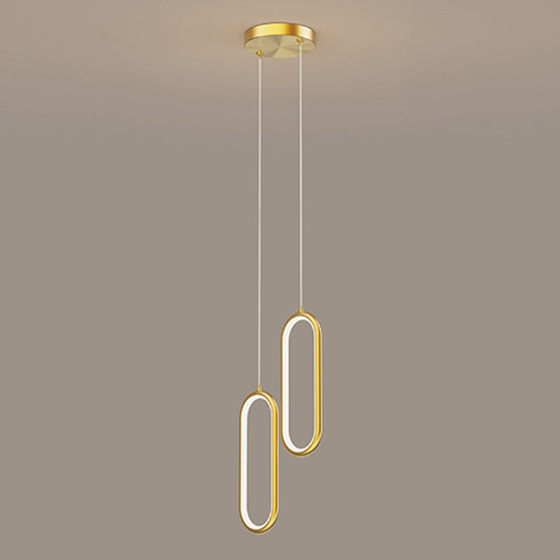 Linear Shape Hanging Light Modern Style Metal Hanging Lighting for Bedside