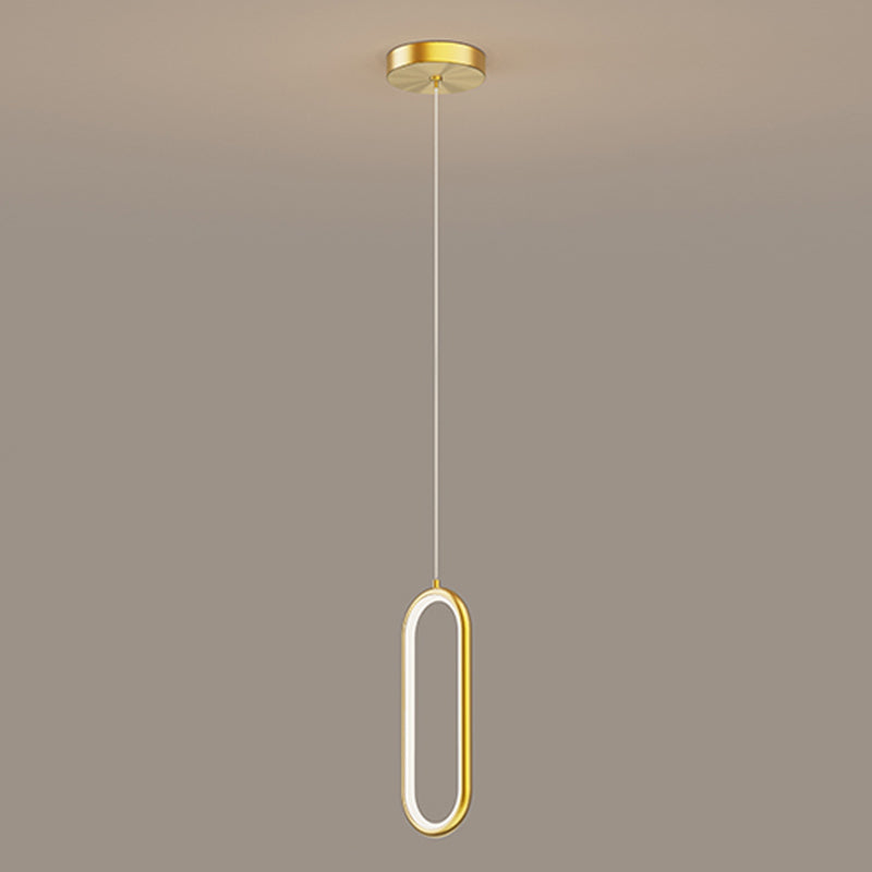 Linear Shape Hanging Light Modern Style Metal Hanging Lighting for Bedside