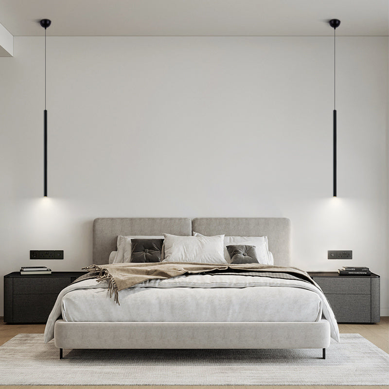 Cilindrische vorm metalen hanglampen moderne stijl hangende verlichtingsarmaturen in zwart