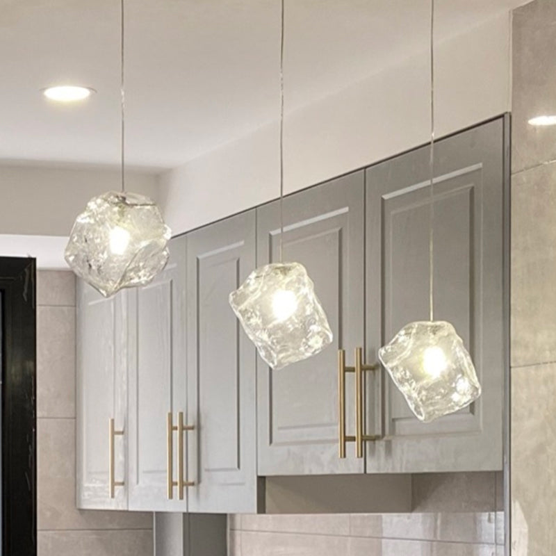 Multi Lights Geometric Cluster Pendant Light Modern Style Glass Down Lighting