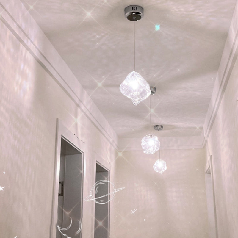 Multi Lights Geometric Cluster Pendant Light Modern Style Glass Down Lighting