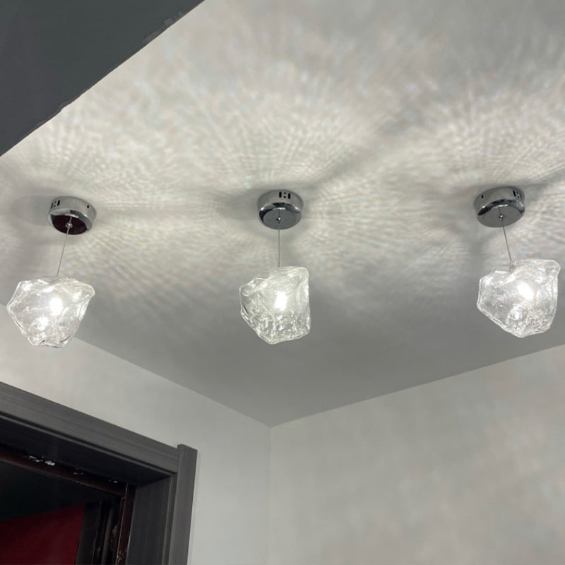 Multi Lights Geometric Cluster Pendant Light Modern Style Glass Down Lighting