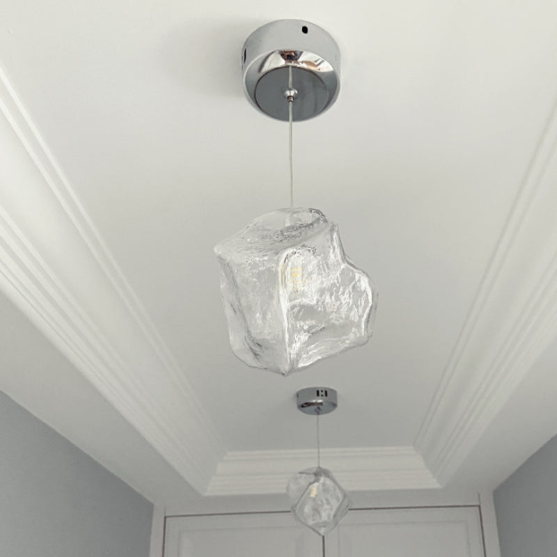 Multi Lights Geometric Cluster Pendant Light Modern Style Glass Down Lighting