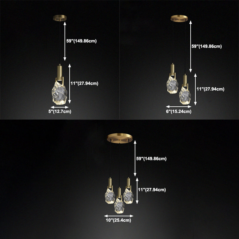 Modern Style Hanging Light Crystal Pendent Lighting Fixture for Living Room