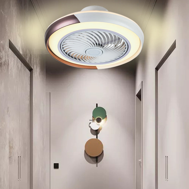 Moderne runde LED -Deckenventilator Leichte einfache Flush Mount Light für Wohnzimmer